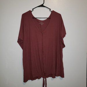 Homegirl Society wine color ribbed buttondown tie